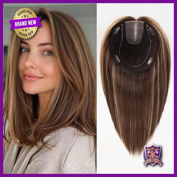 Large Swiss Mono Base Human Hair Topper 7x8 90g For Thinning Hair main image 4